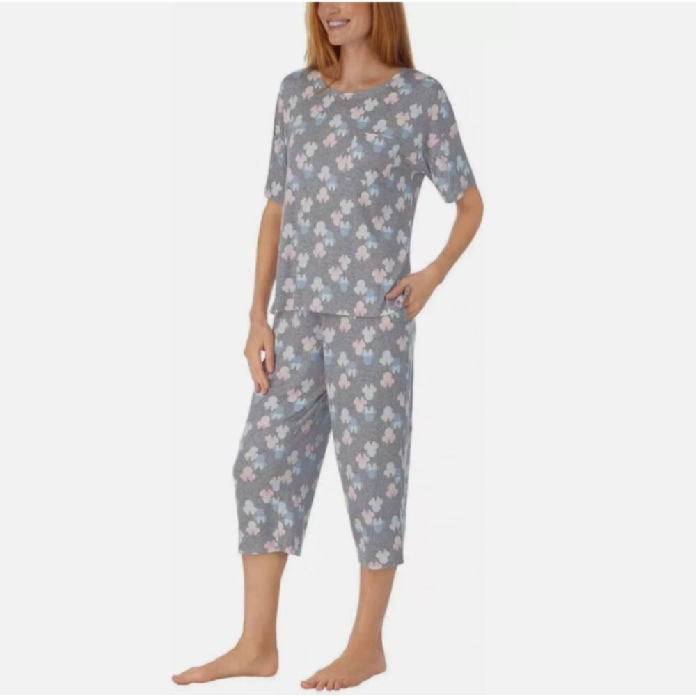 Disney Ladies' Minnie Mouse Capri 2 Piece Pajama Set M - Picture 2 of 5